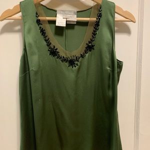 Max Mara green silk top, size 6 US